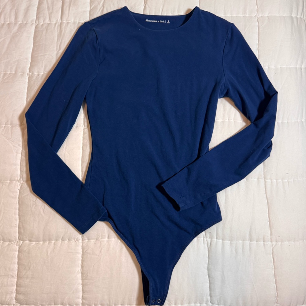 Abercrombie Long-Sleeve Cotton-Blend Seamless Fabric Crew Bodysuit